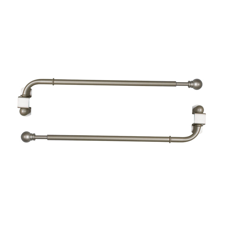 Versailles - Ensemble de 2 Bras Pivotants pour Rideau, Longueur Ajustable, Étain (Disponible en 2 Grandeur) - Simple Boutique