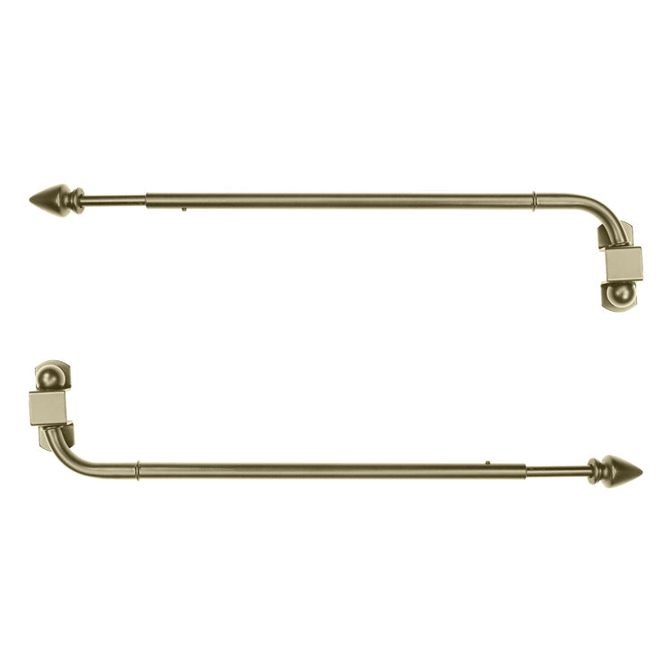 Versailles - Ensemble de 2 Bras Pivotants pour Rideau, Longueur Ajustable, Étain (Disponible en 2 Grandeur) - Simple Boutique