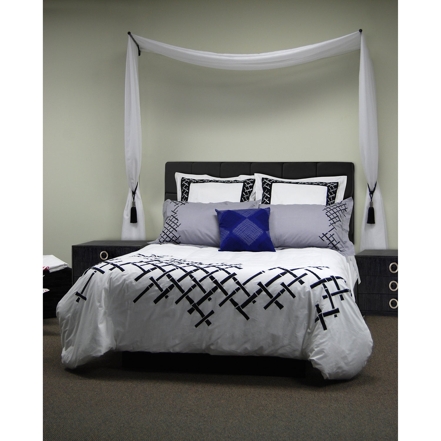 Versailles - Ensemble de 2 Bras Pivotants pour Rideau, Longueur Ajustable, Noir (Disponible en 2 Grandeur) - Simple Boutique