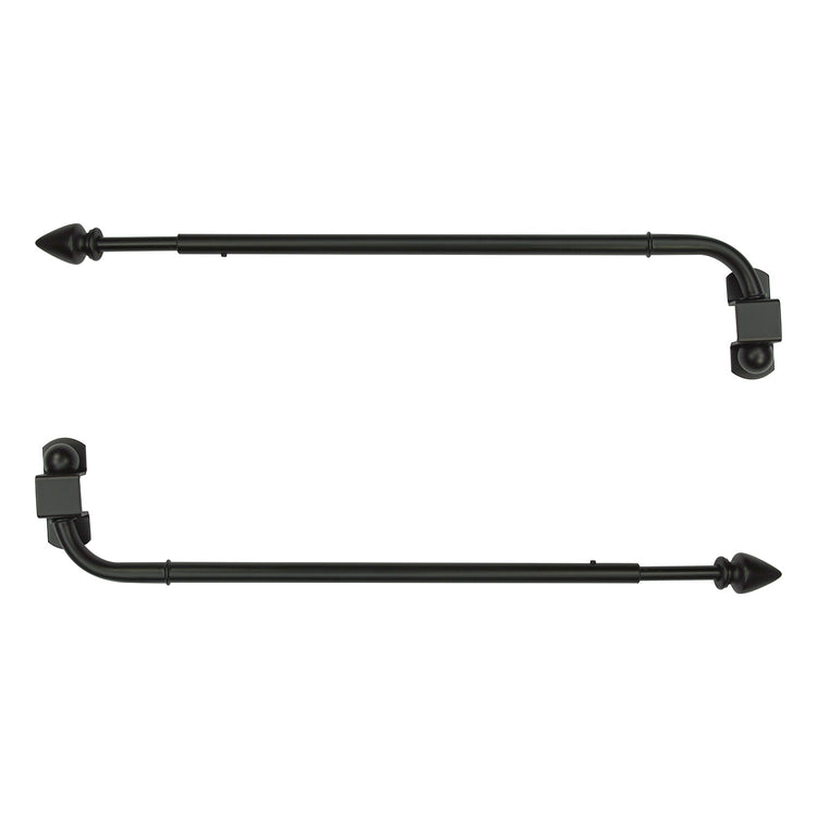 Versailles - Ensemble de 2 Bras Pivotants pour Rideau, Longueur Ajustable, Noir (Disponible en 2 Grandeur) - Simple Boutique