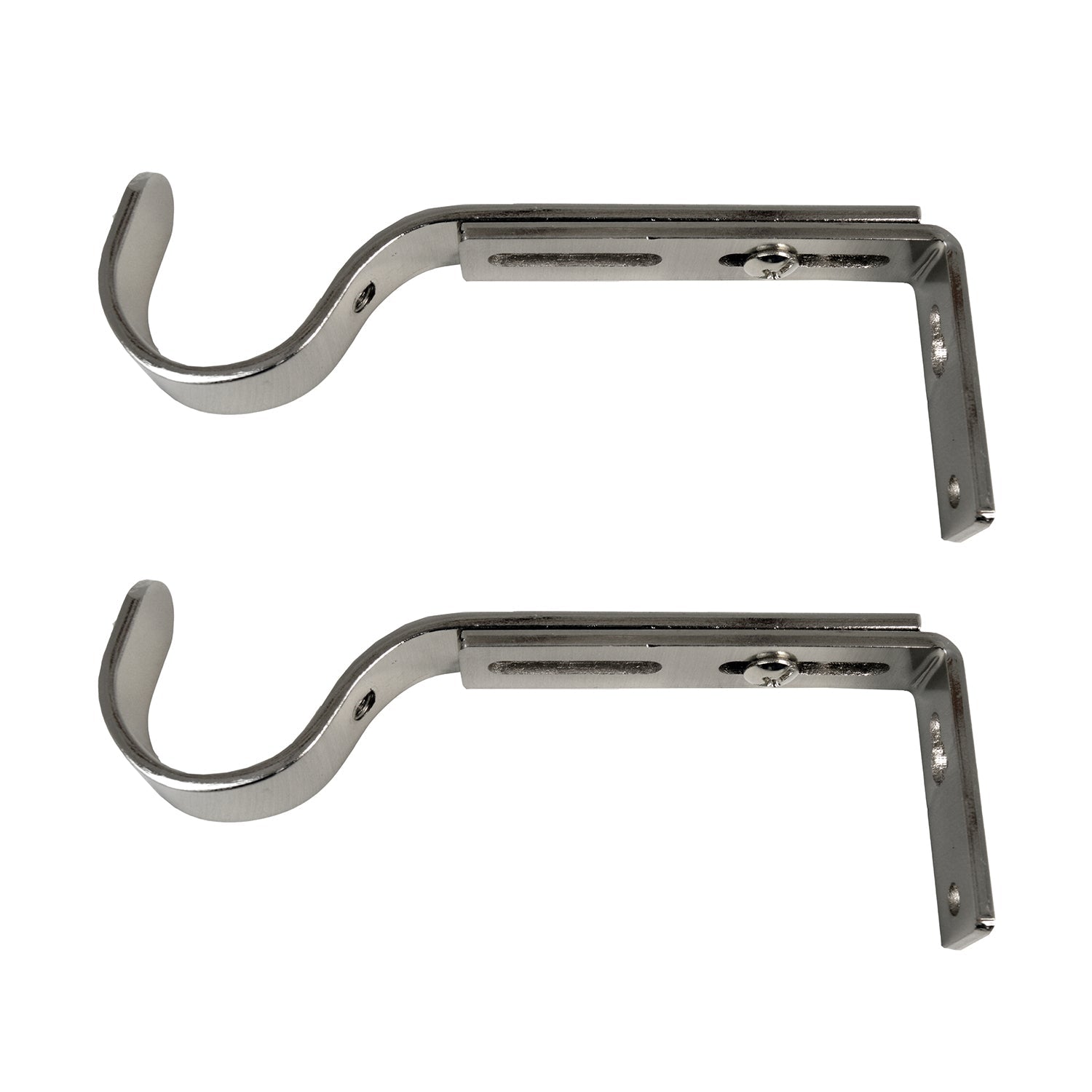 Versailles - Ensemble de 2 Supports pour Rideau, Projection Ajustable entre 4" à 5.5", Argenté - Simple Boutique