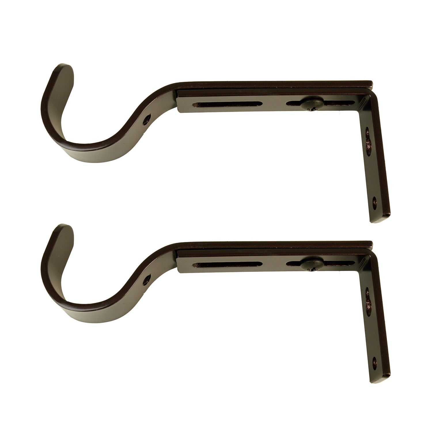 Versailles - Ensemble de 2 Supports pour Rideau, Projection Ajustable entre 4" à 5.5", Brun - Simple Boutique