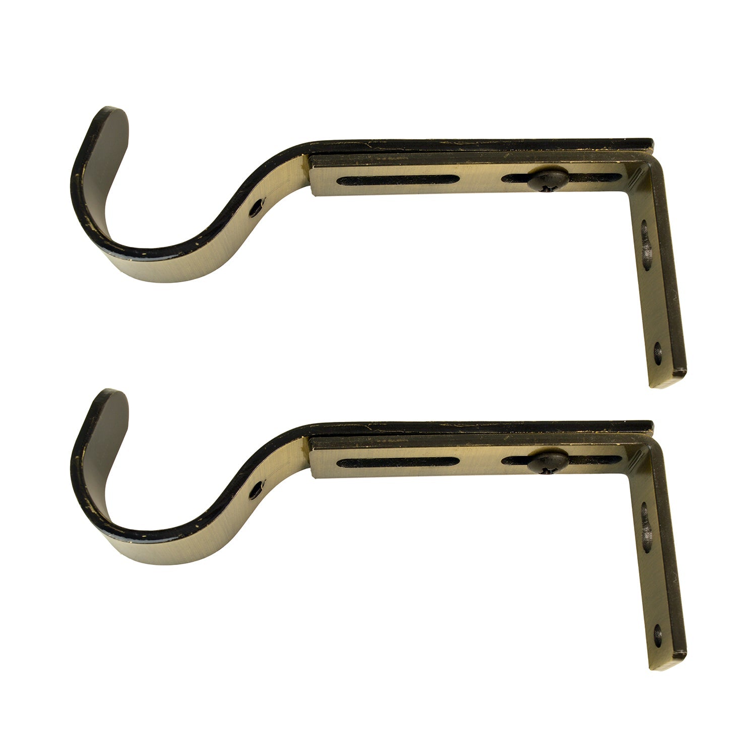 Versailles - Ensemble de 2 Supports pour Rideau, Projection Ajustable entre 4" à 5.5", Laitons - Simple Boutique