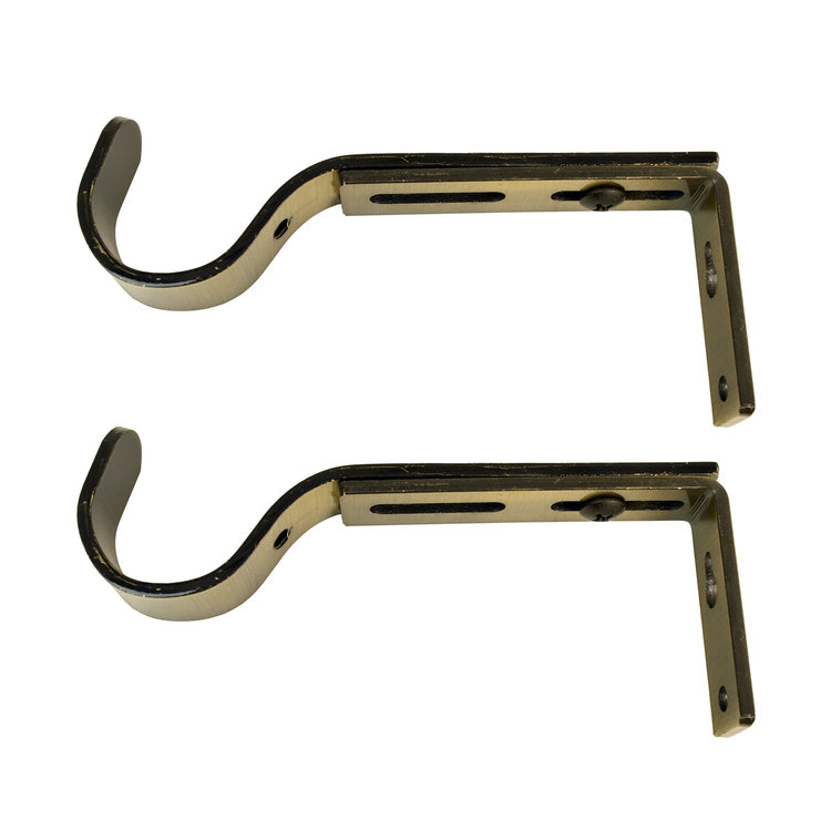 Versailles - Ensemble de 2 Supports pour Rideau, Projection Ajustable entre 4" à 5.5", Laitons - Simple Boutique