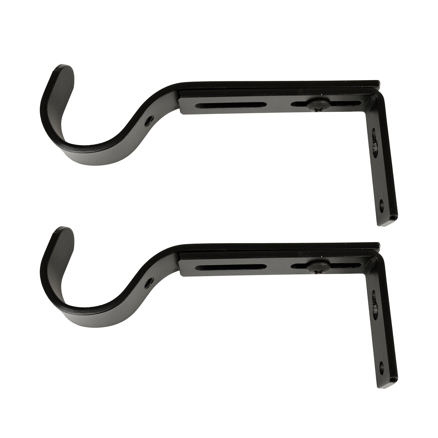 Versailles - Ensemble de 2 Supports pour Rideau, Projection Ajustable entre 4" à 5.5", Noir - Simple Boutique