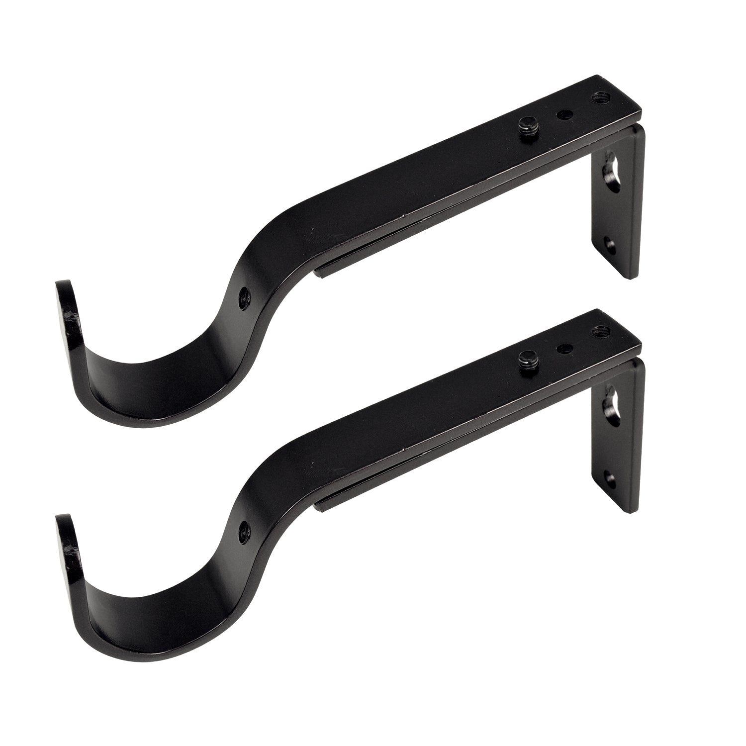 Versailles - Ensemble de 2 Supports pour Rideau, Projection Ajustable entre 4" à 5.5", Noir - Simple Boutique