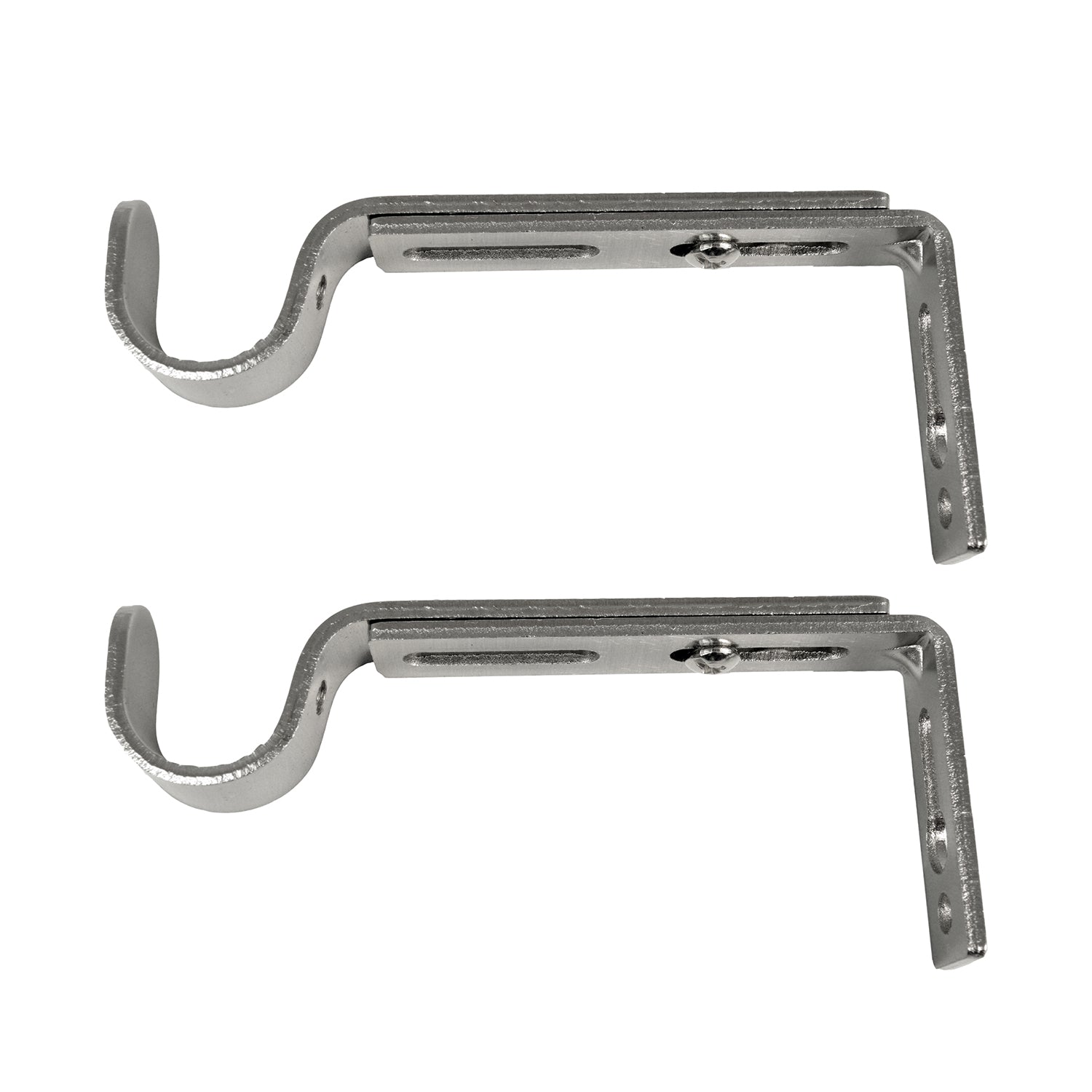 Versailles - Ensemble de 2 Supports pour Rideau, Projection Ajustable entre 4" à 6", Argenté - Simple Boutique