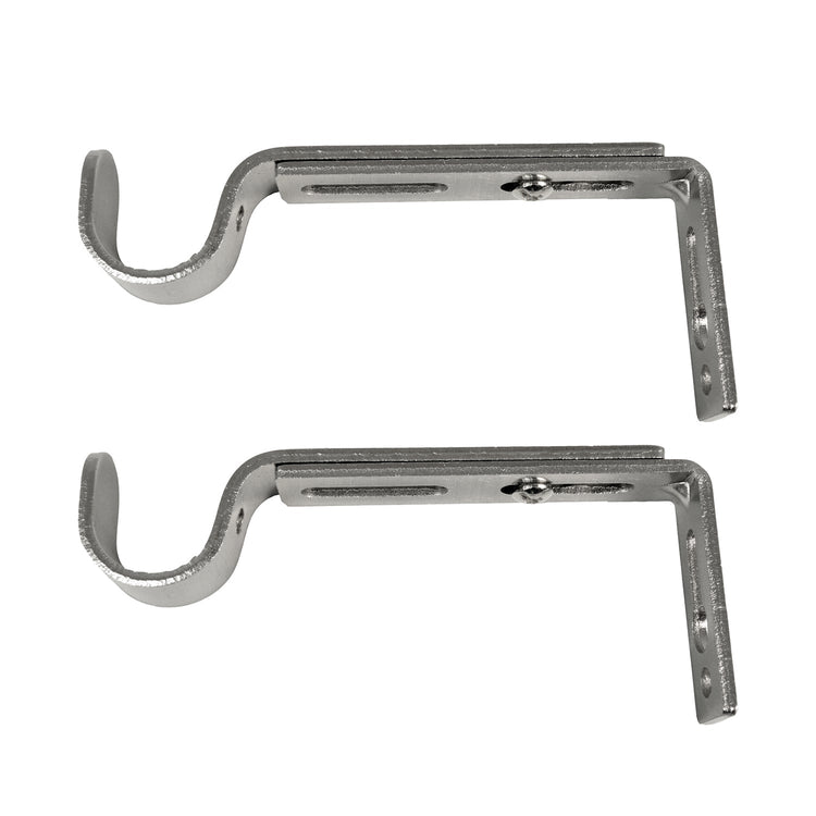 Versailles - Ensemble de 2 Supports pour Rideau, Projection Ajustable entre 4" à 6", Argenté - Simple Boutique