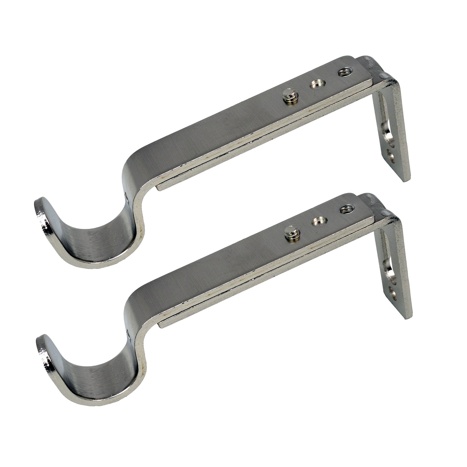 Versailles - Ensemble de 2 Supports pour Rideau, Projection Ajustable entre 4" à 6", Argenté - Simple Boutique