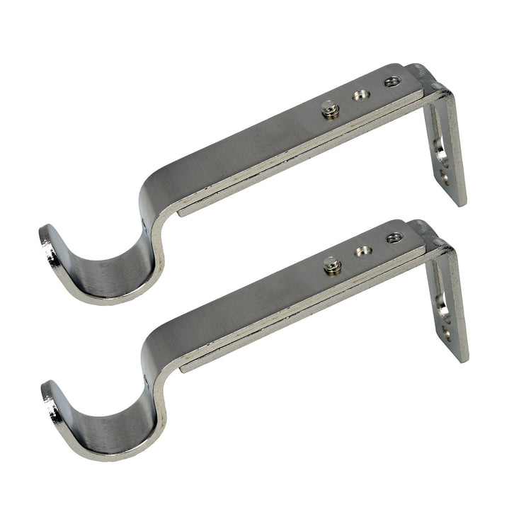 Versailles - Ensemble de 2 Supports pour Rideau, Projection Ajustable entre 4" à 6", Argenté - Simple Boutique