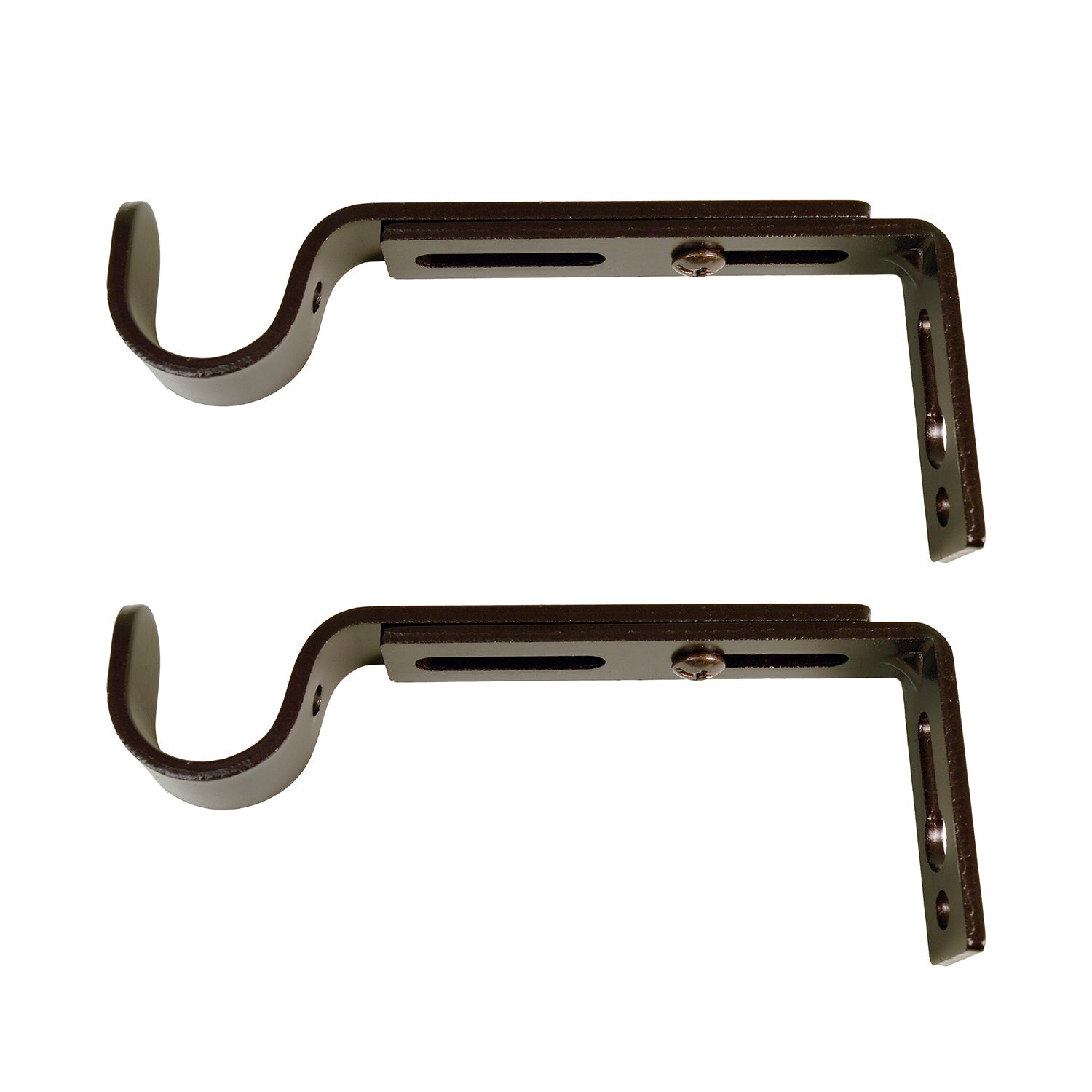 Versailles - Ensemble de 2 Supports pour Rideau, Projection Ajustable entre 4" à 6", Brun - Simple Boutique