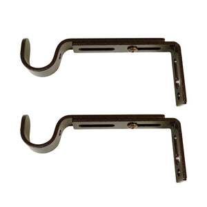 Versailles - Ensemble de 2 Supports pour Rideau, Projection Ajustable entre 4" à 6", Brun - Simple Boutique