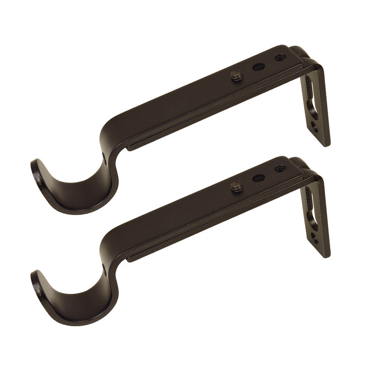Versailles - Ensemble de 2 Supports pour Rideau, Projection Ajustable entre 4" à 6", Brun - Simple Boutique