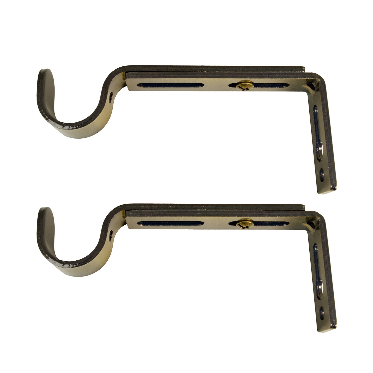 Versailles - Ensemble de 2 Supports pour Rideau, Projection Ajustable entre 4" à 6", Laitons - Simple Boutique