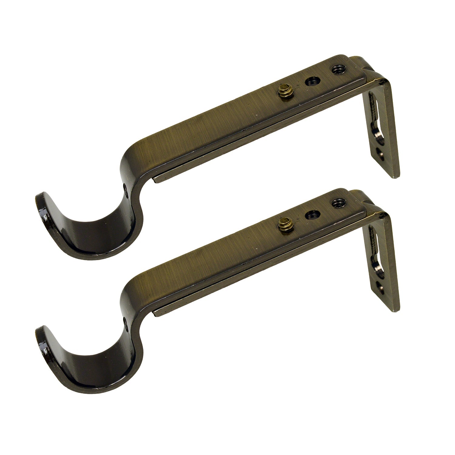 Versailles - Ensemble de 2 Supports pour Rideau, Projection Ajustable entre 4" à 6", Laitons - Simple Boutique