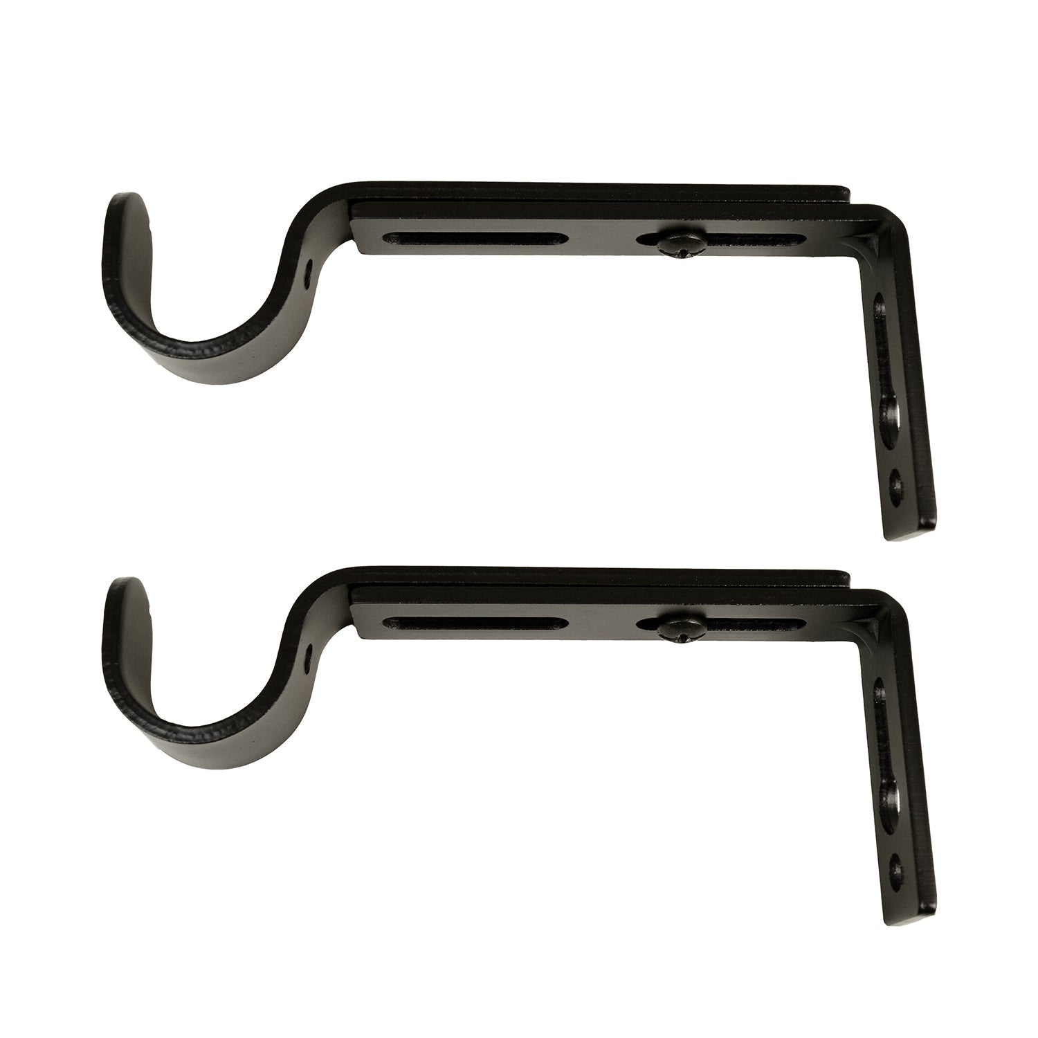 Versailles - Ensemble de 2 Supports pour Rideau, Projection Ajustable entre 4" à 6", Noir - Simple Boutique