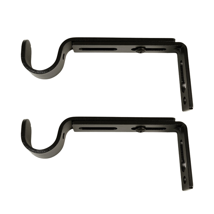 Versailles - Ensemble de 2 Supports pour Rideau, Projection Ajustable entre 4" à 6", Noir - Simple Boutique