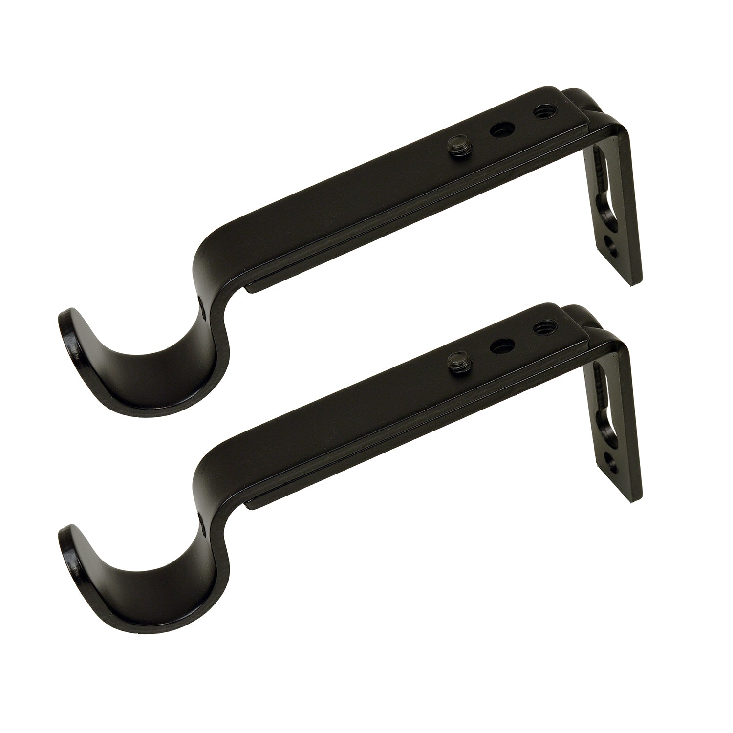 Versailles - Ensemble de 2 Supports pour Rideau, Projection Ajustable entre 4" à 6", Noir - Simple Boutique