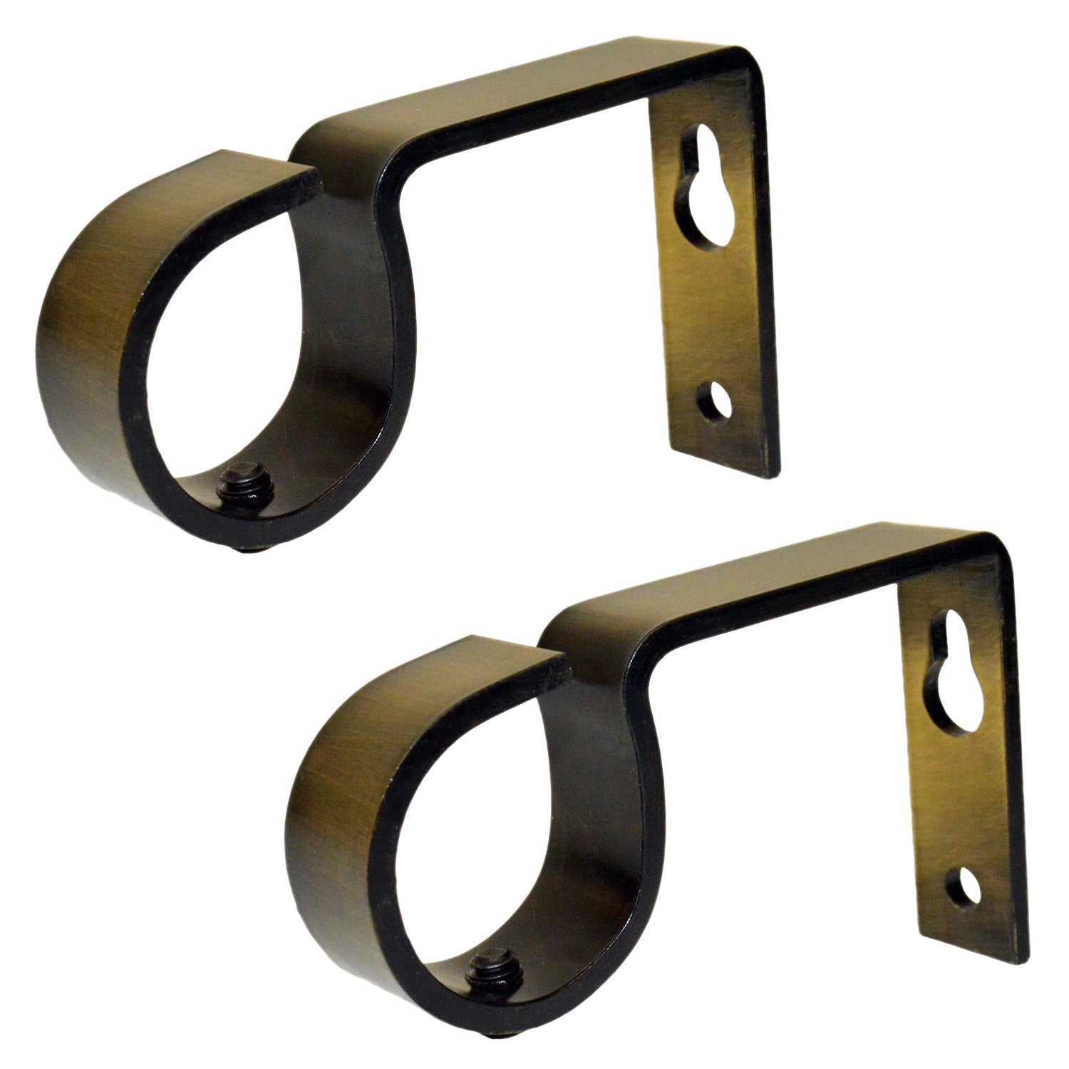 Versailles - Ensemble de 2 Supports pour Tringle à Rideau, Installation au Mur ou au Plafond, Bronze - Simple Boutique