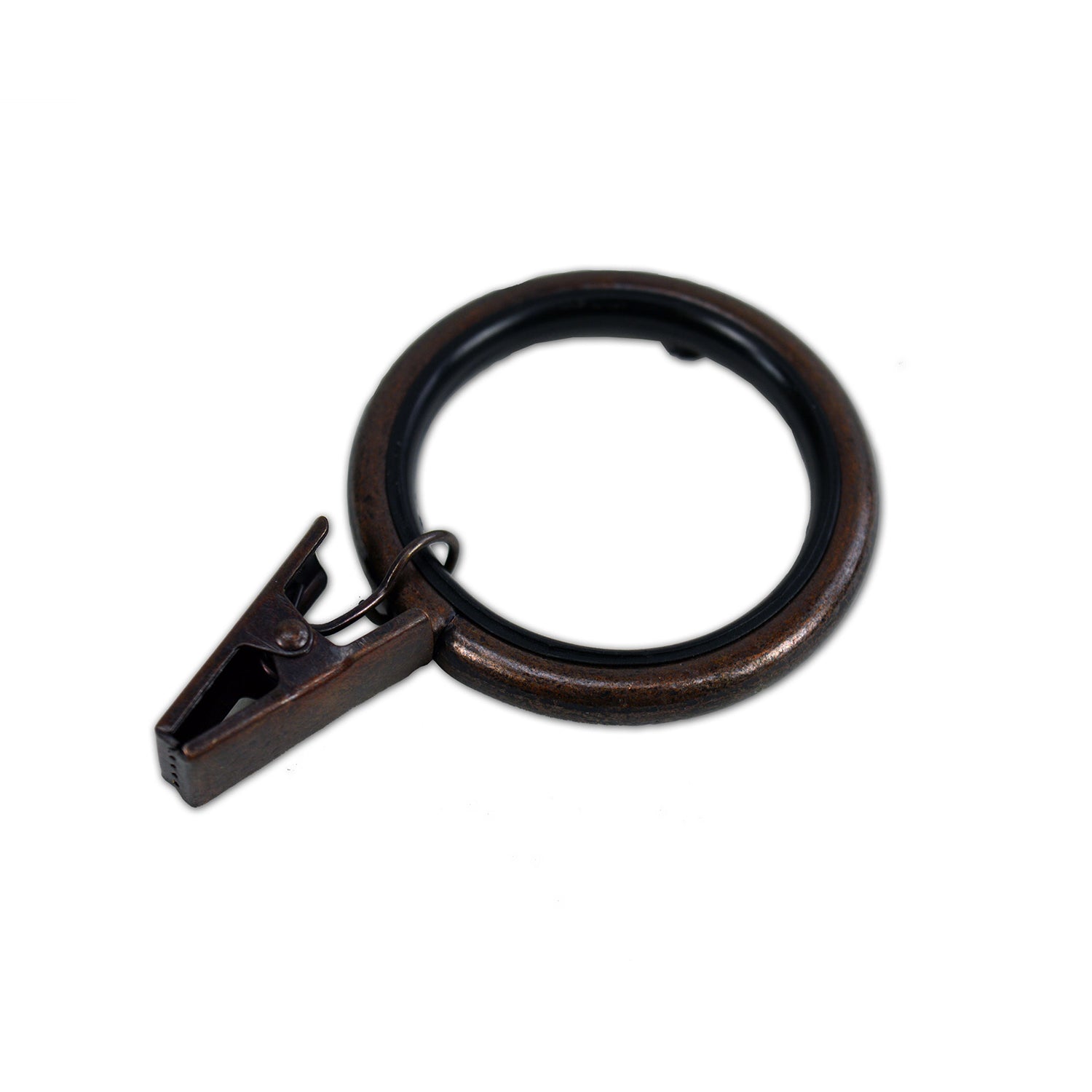 Versailles - Ensemble de 7 Anneaux à Pince pour Rideau avec Doublure en Nylon, Glissement silencieux, Bronze - Simple Boutique