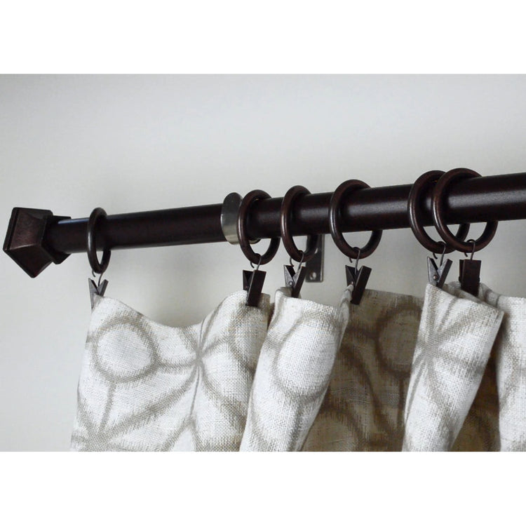 Versailles - Ensemble de 7 Anneaux à Pince pour Rideau avec Doublure en Nylon, Glissement silencieux, Bronze - Simple Boutique