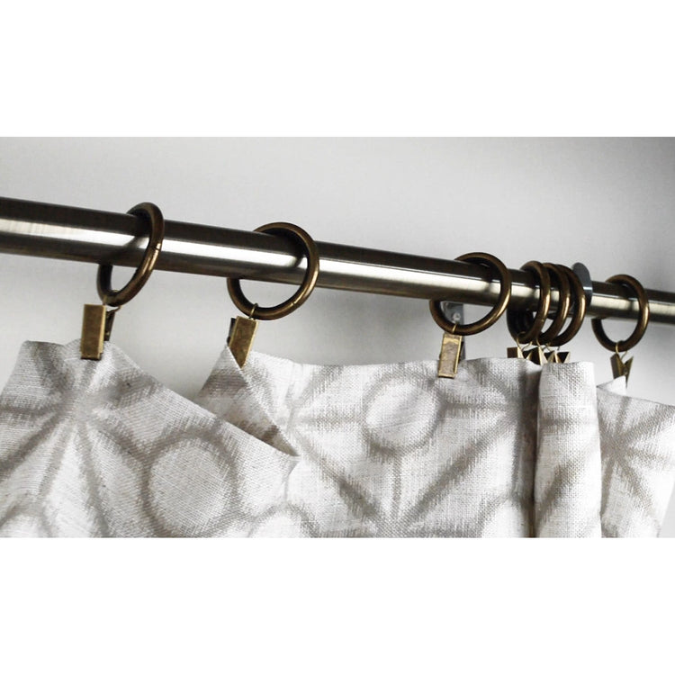 Versailles - Ensemble de 7 Anneaux à Pince pour Rideau avec Doublure en Nylon, Glissement silencieux, Laiton - Simple Boutique