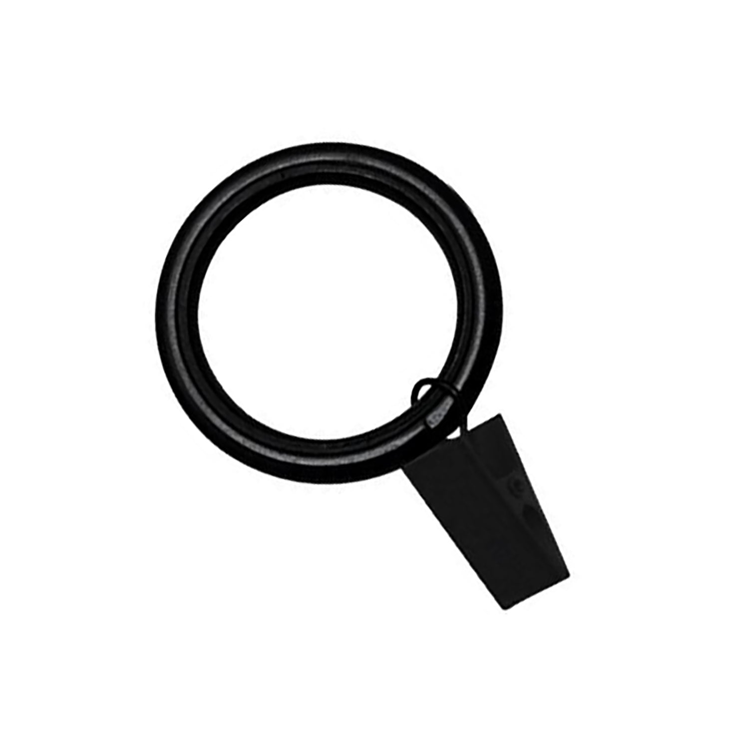 Versailles - Ensemble de 7 Anneaux à Pince pour Rideau avec Doublure en Nylon, Glissement silencieux, Noir - Simple Boutique