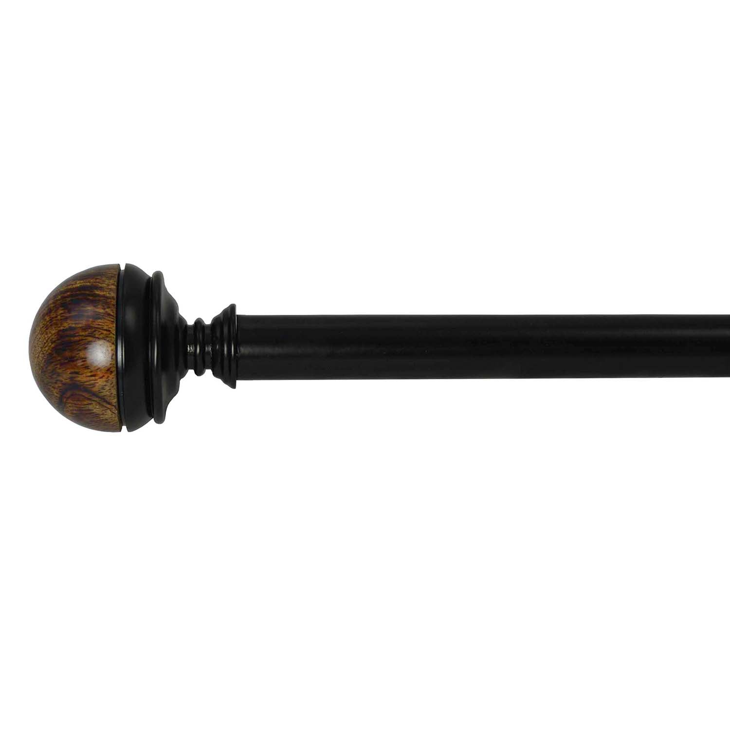 Versailles - Ensemble de Tringle à Rideau Exotique Demi, Longueur Ajustable, Noir (Disponible en 2 Grandeurs) - Simple Boutique