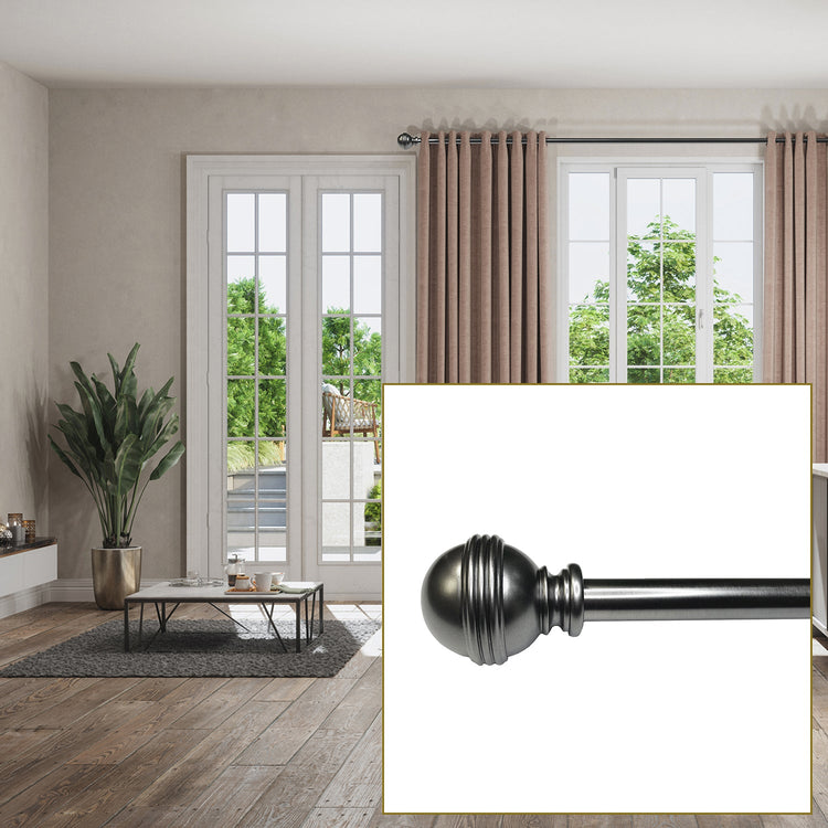 Versailles - Ensemble de Tringle à Rideau Scencillo Circa, Longueur Ajustable, Argenté (2 Grandeurs Disponibles) - Simple Boutique