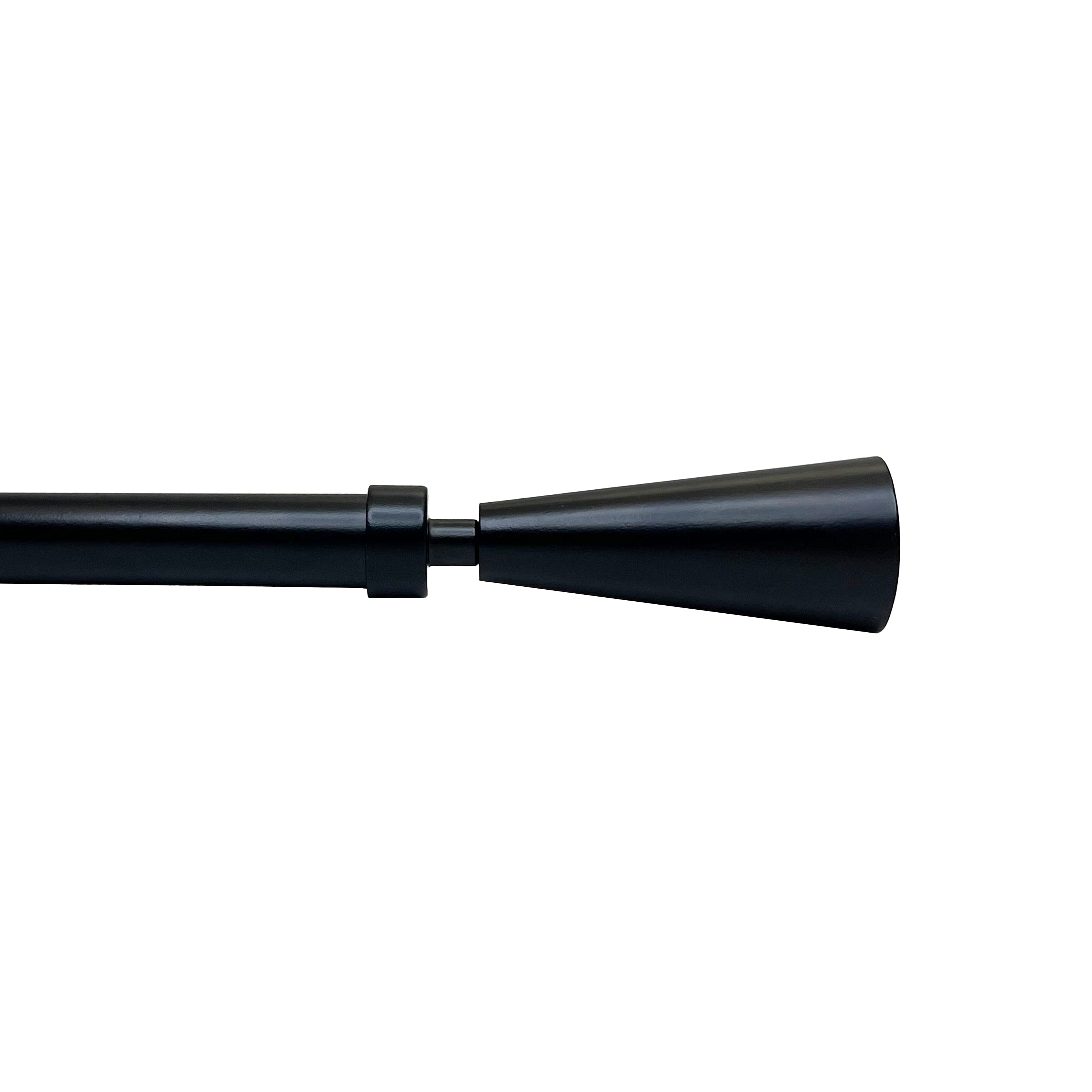 Versailles - Ensemble de Tringle à Rideau Sculpted Cone Finial, Longueur Ajustable, Noir (2 Grandeurs Disponibles) - Simple Boutique