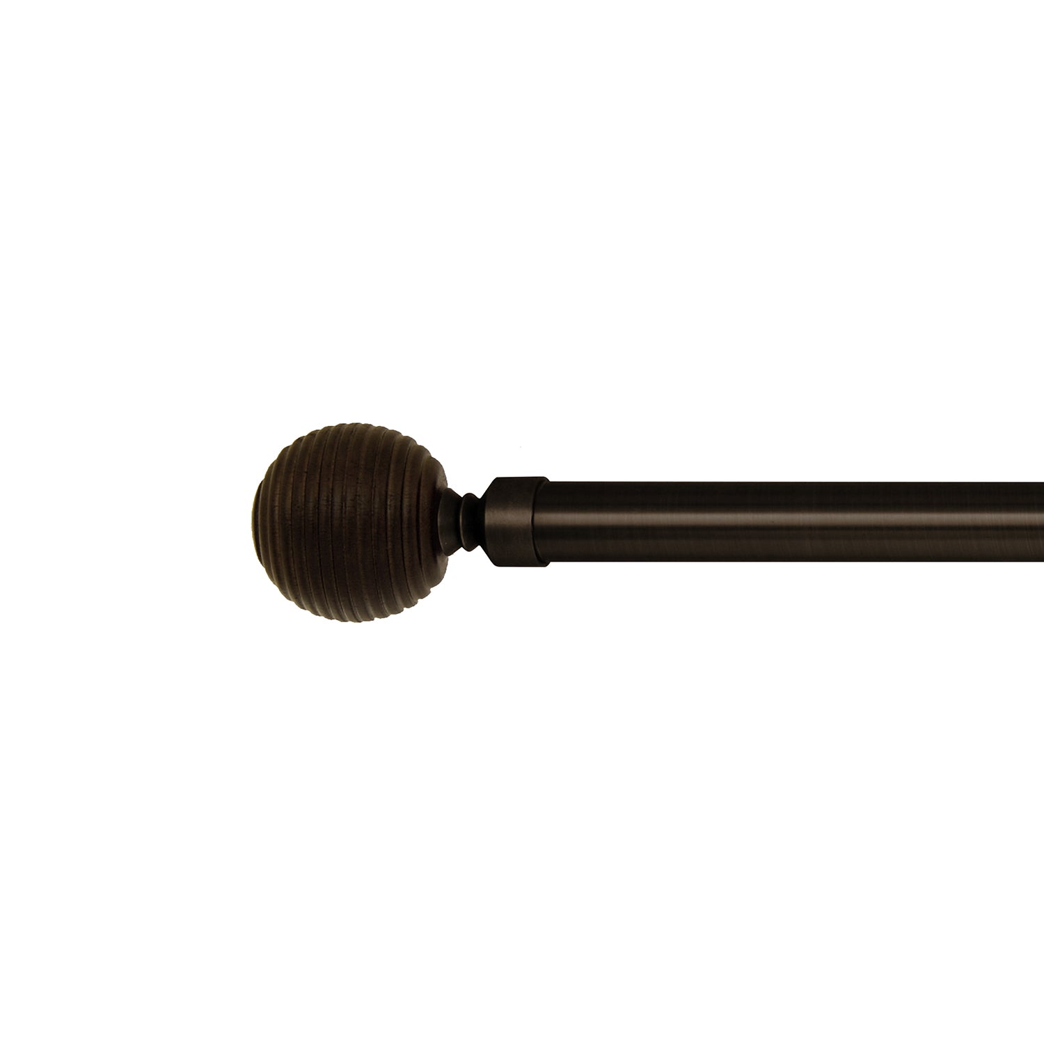 Versailles - Ensemble de Tringle à Rideau Vivendi Ribbed Ball, Longueur Ajustable, Brun (2 Grandeurs Disponibles) - Simple Boutique