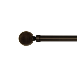 Versailles - Ensemble de Tringle à Rideau Vivendi Ribbed Ball, Longueur Ajustable, Brun (2 Grandeurs Disponibles) - Simple Boutique