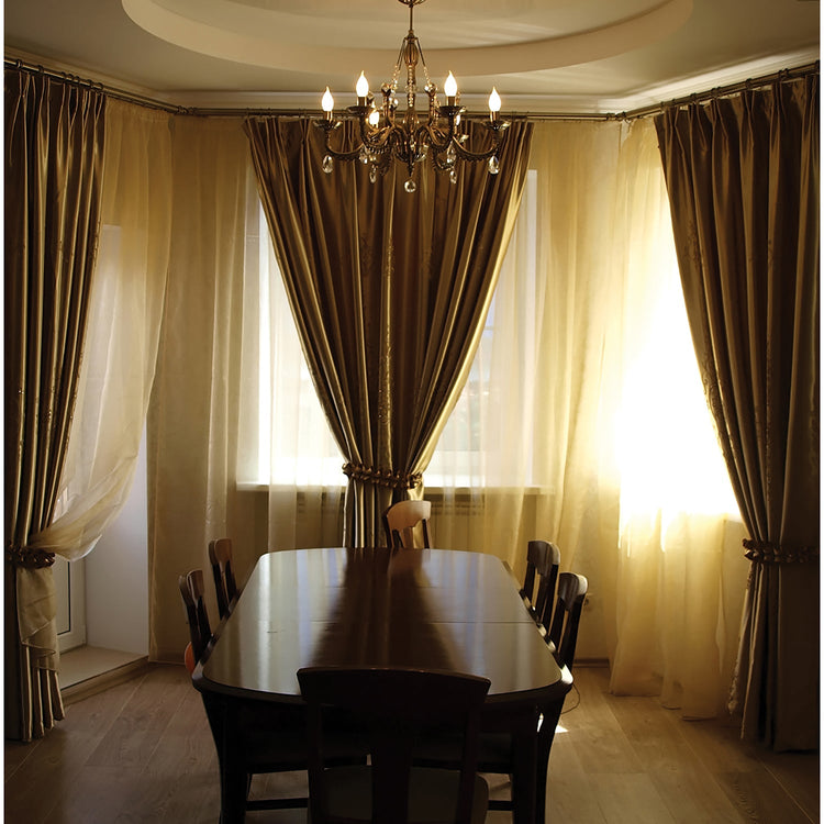 Versailles - Ensemble de Tringle à Rideau pour Baie Vitrée Oriel, 43" à 78", Argenté - Simple Boutique