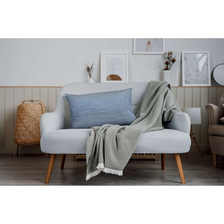 Versailles - Housse de Coussin Caesar, 14" x 20", Lavable à la Machine, Bleu - Simple Boutique