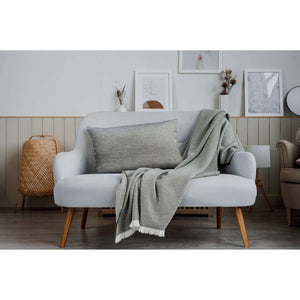Versailles - Housse de Coussin Caesar, 14" x 20", Lavable à la Machine, Gris Foncé - Simple Boutique