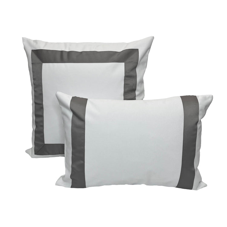 Versailles - Housse de Coussin Valentina, 14" x 20", Lavable à la Machine, Gris - Simple Boutique