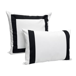 Versailles - Housse de Coussin Valentina, 14" x 20", Lavable à la Machine, Noir - Simple Boutique