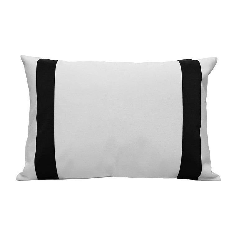 Versailles - Housse de Coussin Valentina, 14" x 20", Lavable à la Machine, Noir - Simple Boutique