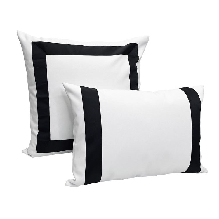 Versailles - Housse de Coussin Valentina, 20" x 20", Lavable à la Machine, Noir - Simple Boutique