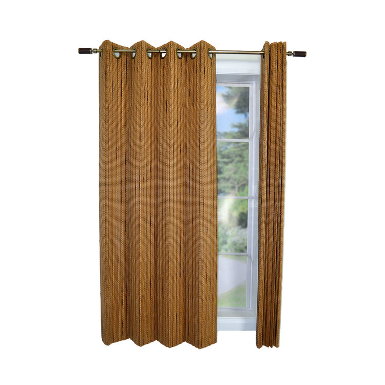 Versailles - Panneau de Rideau en Bambou Grommet Top, Oeillets en Laiton, 42" x 63", Brun Miel - Simple Boutique