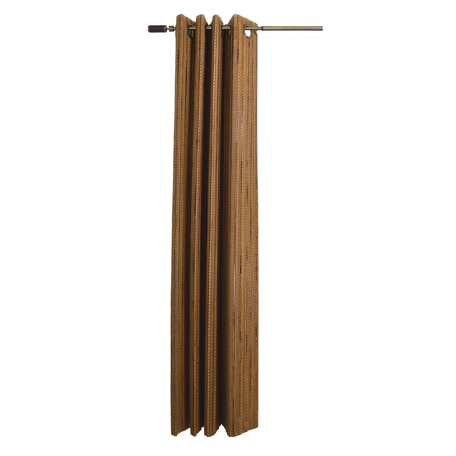 Versailles - Panneau de Rideau en Bambou Grommet Top, Oeillets en Laiton, 42" x 63", Brun Miel - Simple Boutique