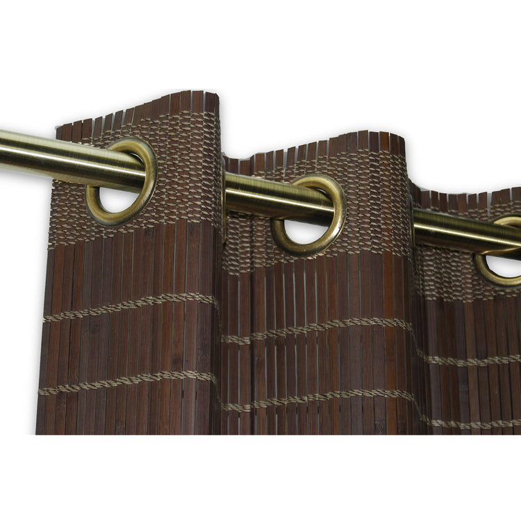 Versailles - Panneau de Rideau en Bambou Grommet Top, Oeillets en Laiton, 42" x 63", Noyer - Simple Boutique