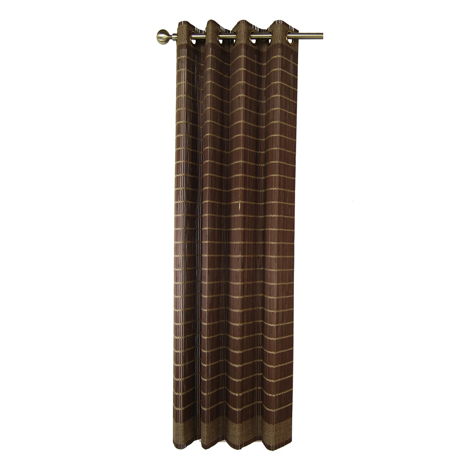Versailles - Panneau de Rideau en Bambou Grommet Top, Oeillets en Laiton, 42" x 63", Noyer - Simple Boutique
