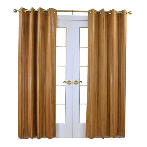 Versailles - Panneau de Rideau en Bambou Grommet Top, Oeillets en Laiton, 48" x 84", Brun Miel - Simple Boutique