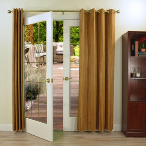 Versailles - Panneau de Rideau en Bambou Grommet Top, Oeillets en Laiton, 48" x 84", Brun Miel - Simple Boutique