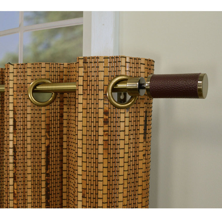 Versailles - Panneau de Rideau en Bambou Grommet Top, Oeillets en Laiton, 48" x 84", Brun Miel - Simple Boutique