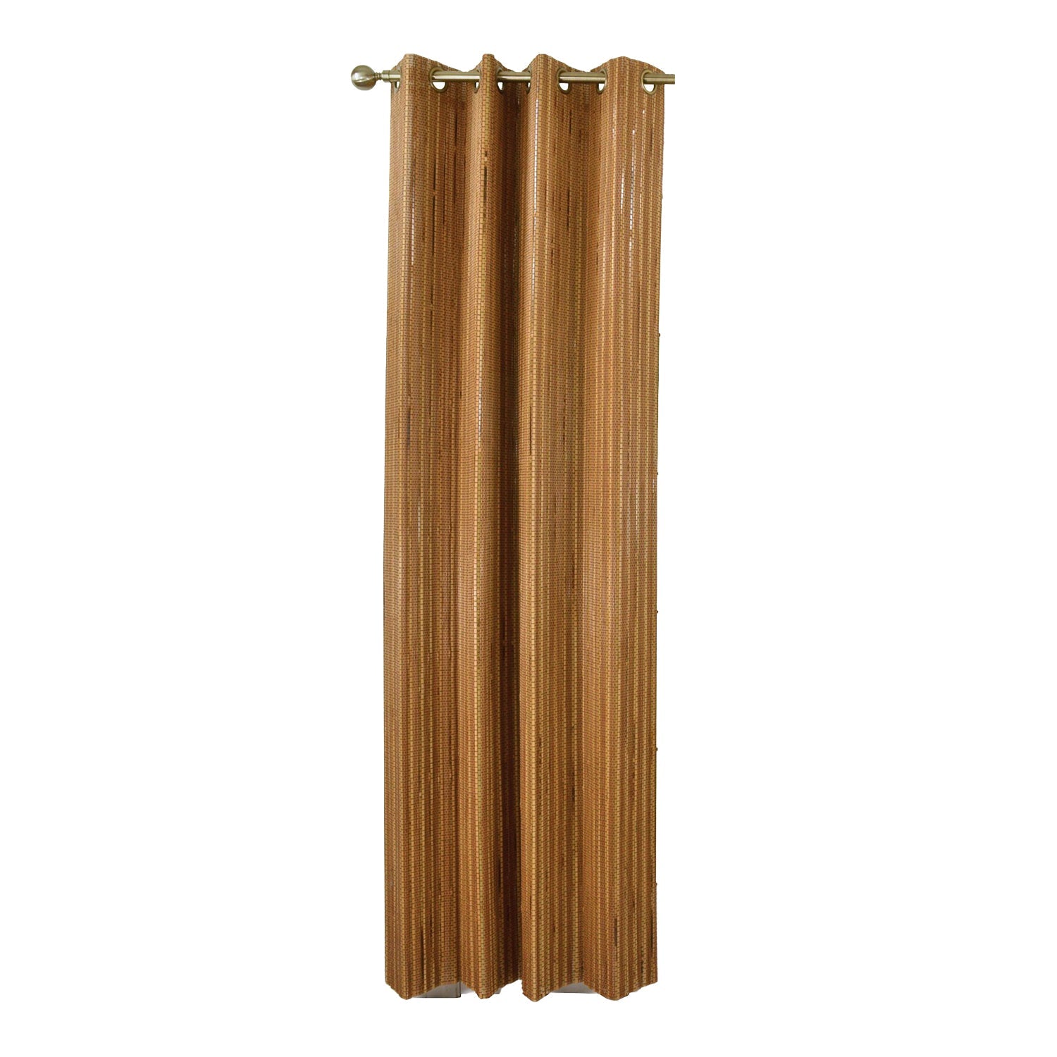 Versailles - Panneau de Rideau en Bambou Grommet Top, Oeillets en Laiton, 48" x 84", Brun Miel - Simple Boutique