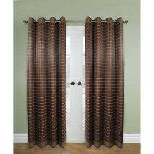Versailles - Panneau de Rideau en Bambou Grommet Top, Oeillets en Laiton, 48" x 84", Noyer - Simple Boutique