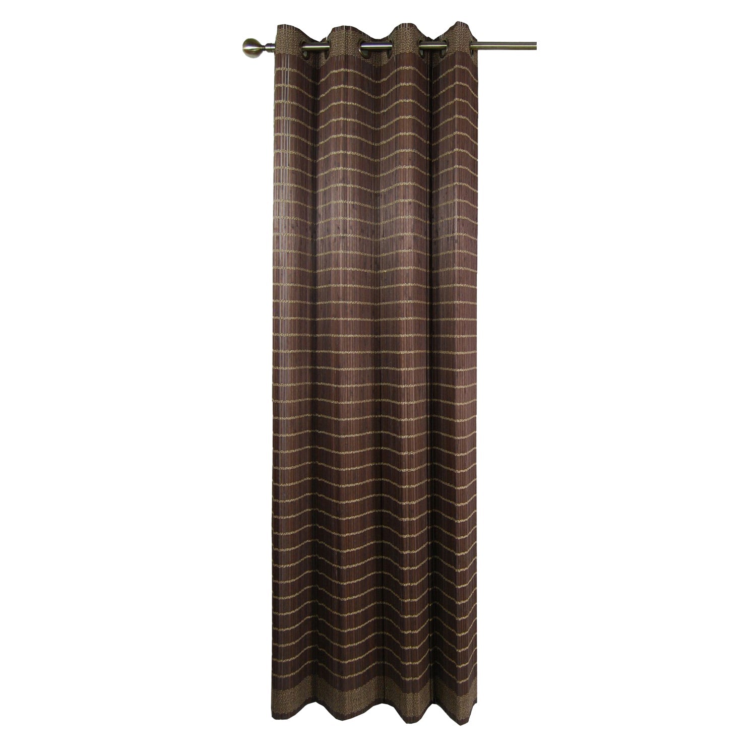 Versailles - Panneau de Rideau en Bambou Grommet Top, Oeillets en Laiton, 48" x 84", Noyer - Simple Boutique
