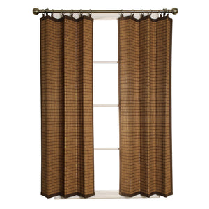 Versailles - Panneau de Rideau en Bambou Ring Top, Oeillets en Laiton, 40" x 63", Brun - Simple Boutique